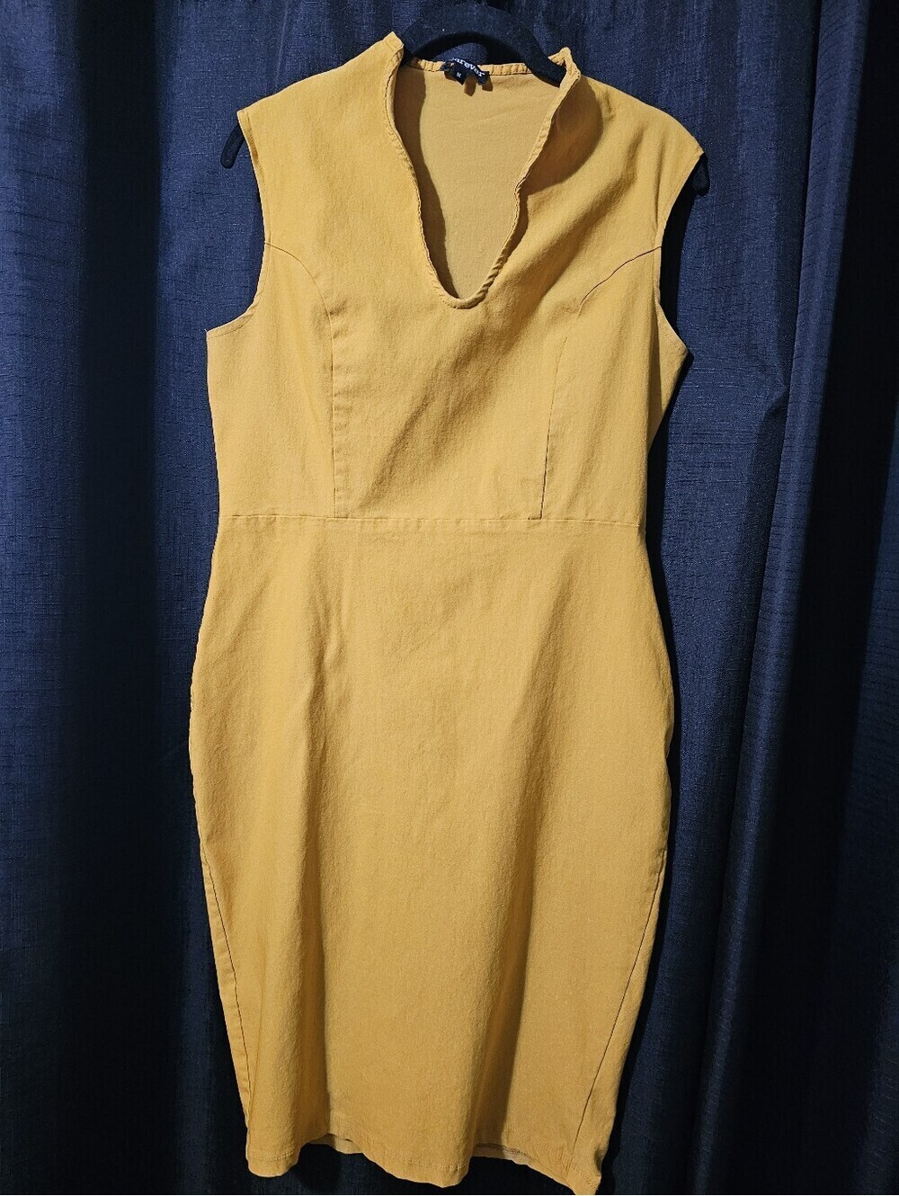 Sleeveless Mustard Sheath Dress - Wearever 1x